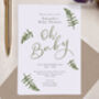 Personalised A6 Botanical 'Oh Baby' Baby Shower Invite, thumbnail 3 of 3
