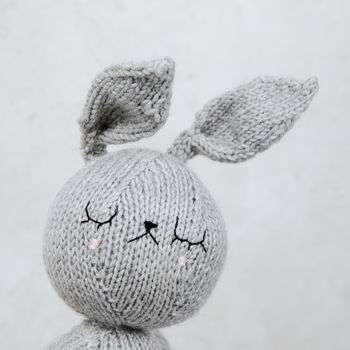 Lenny The Hand Knitted Grey Bunny, 4 of 8
