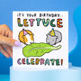 'Lettuce Celebrate' Guinea Pig Birthday Card, thumbnail 1 of 2