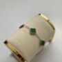 Adina Clover Bracelet Rose Gold Emerald, thumbnail 5 of 6