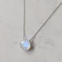 Moonstone Teardrop June Birthstone Necklace, Silver, thumbnail 3 of 6