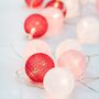 Pink Cotton Ball Fairy Lights, thumbnail 1 of 6