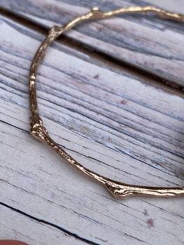Solid Gold Stackable Rose Twig Bangle, 9 of 12