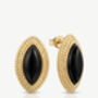 Black Stone Big Statement Stud Earrings, thumbnail 2 of 4