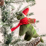 Personalised Felt Dinosaur Specs Christmas Decoration, thumbnail 1 of 5