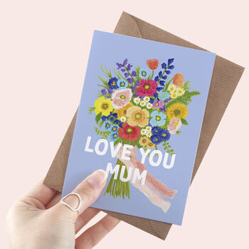 Flower Bunch Love You Mum Mother's Day Greeting Card, 2 of 8