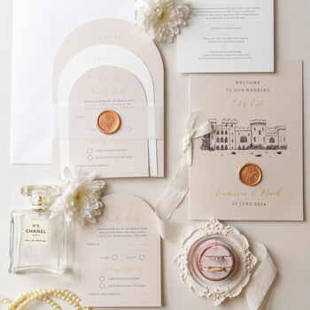 Opulent Arch Castle Invitations, 2 of 8