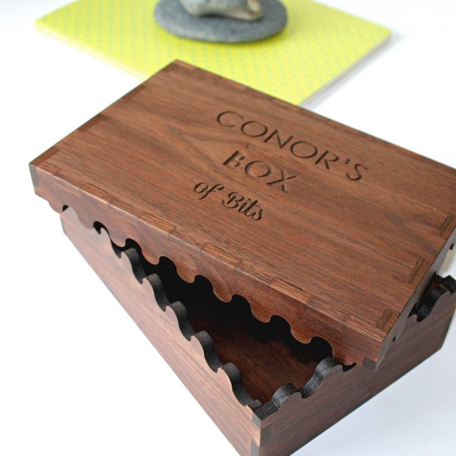 Personalised Solid Walnut Wood Engraved Keepsake Box, 1 of 9