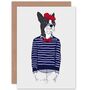 Fashion Animal French Bull Dog Kids Birthday Child Card, thumbnail 1 of 4
