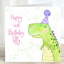 Personalised Green Dinosaur Birthday Card, thumbnail 3 of 3