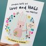 Easter Bunny Card Sending Love And Hugs, thumbnail 2 of 5