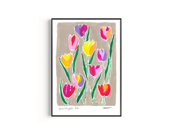 Tulips Hand Painted Art Print, 5 of 5