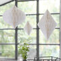 White Honeycomb Paper Hanging Decorations, thumbnail 1 of 4