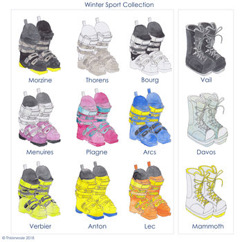 Personalised Ski Boot Family Print, 6 of 10
