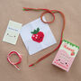 Kawaii Strawberry Mini Cross Stitch Kit, thumbnail 1 of 10