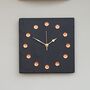 Slate And Copper Square Clock, thumbnail 1 of 4