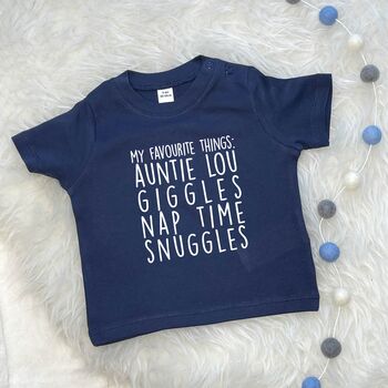 'My Favourite Things' Personalised Baby T Shirt, 2 of 6
