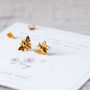 Honey Bee Gold And Rose Gold Stud Earrings, thumbnail 1 of 10