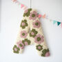 Pink And Green Daisy Hanging Letter, thumbnail 1 of 6