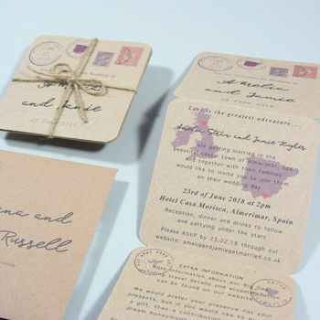 Postcard Style Wedding Invitation By Paper and Inc | notonthehighstreet.com