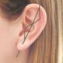 Double Triangle Oxidised Sterling Silver Ear Climbers, thumbnail 1 of 6