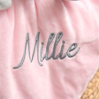 Personalised Pink Elephant Baby Comforter, 5 of 7