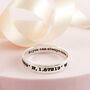 Coordinates Latitude Longitude Silver Band Ring, thumbnail 1 of 12