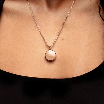 Diamond Round Urn Necklace 18 K Rose Gold Plated Silver, 2 of 10