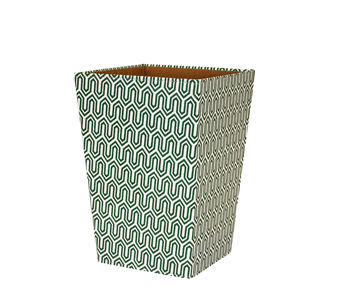 Recycled Tropical Leaf And Geometric Waste Paper Bin, 3 of 5