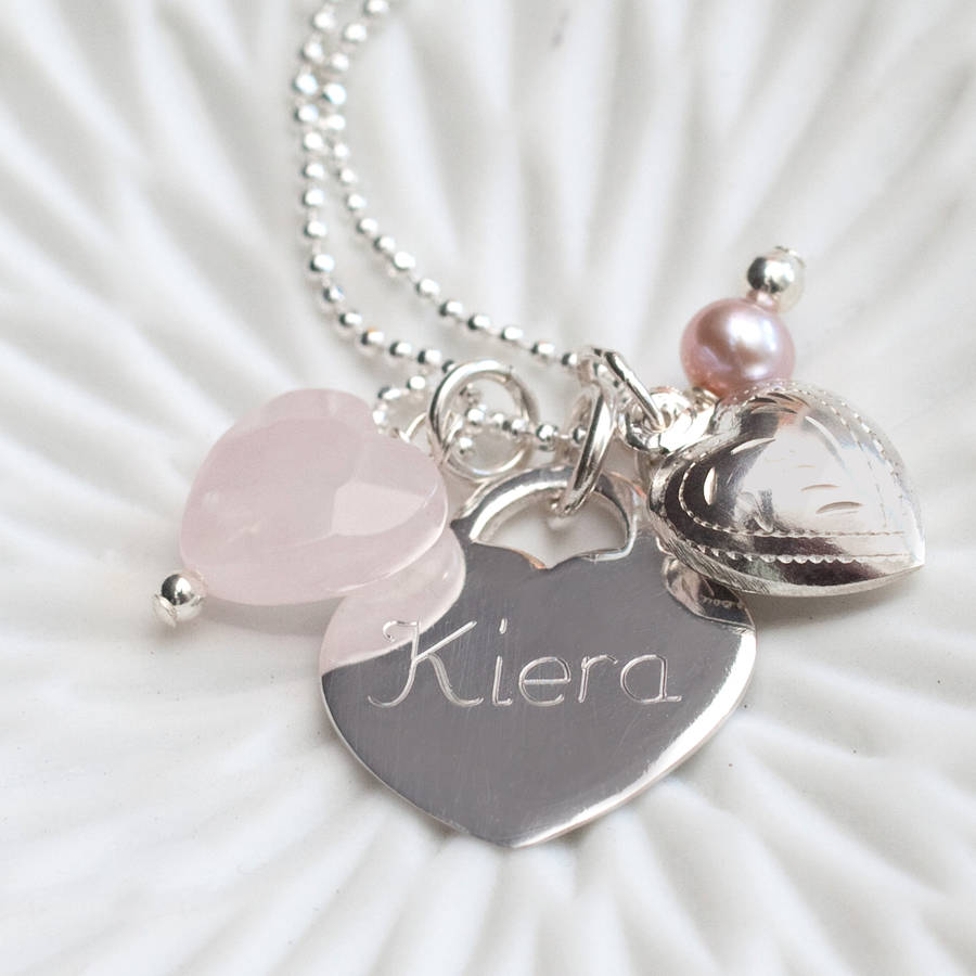 Personalised Sterling Silver And Vintage Rose Necklace, 1 of 6