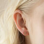 Stone Stud Earrings In Gold Plating, thumbnail 4 of 11