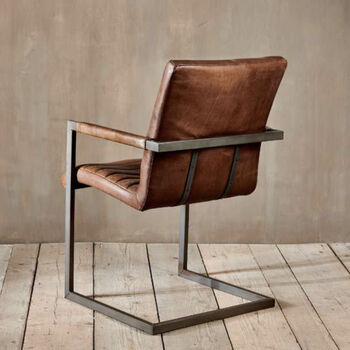 Ribbed Leather Desk Chair, 2 of 4