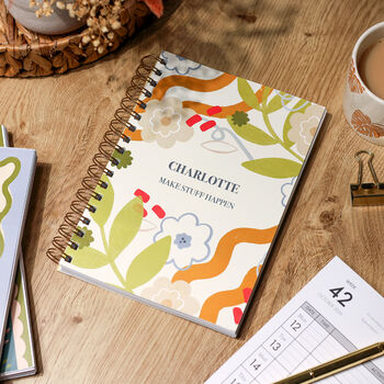 Personalised Blooms Of Joy Combined Diary And Notebook, 8 of 12