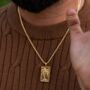 Gold Plated Palm Tree Steel Pendant Necklace For Men, thumbnail 3 of 12