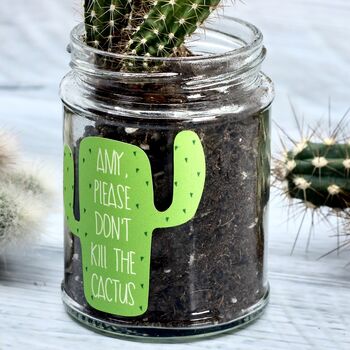 Personalised 'Don't Kill Me' Cactus Jar Grow Kit, 3 of 11