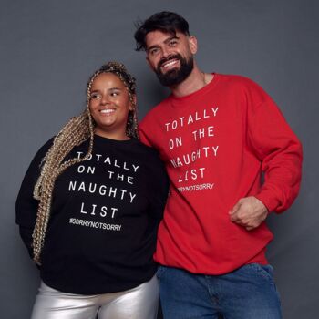 Men's Totally On The Naughty List Christmas Jumper, 3 of 7