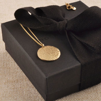 Solid 9ct Gold Beaten Disc Necklace, 2 of 5