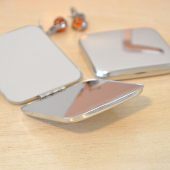 Elegant Engraved Square Compact Mirror, 2 of 4
