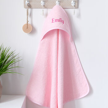 Personalised Pink Hooded Cotton Towel, 2 of 8