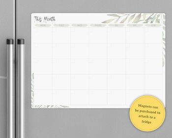 Personalised Eucalyptus Monthly Planner Whiteboard, 5 of 6