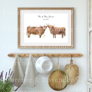 Personalised Highland Cow Print, 4 of 4