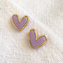 Purple Polymer Clay Heart Studs, thumbnail 1 of 5