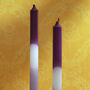 G Decor Set Of Two Dinner Candles Purple/White/Lavender, thumbnail 3 of 3