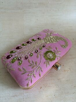 Peacock Pink Clutch Bag, 3 of 10