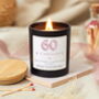 60th Birthday Gifts For Women, Personalised Candle 60 And Fabulous, thumbnail 6 of 9