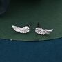 Sterling Silver Angel Wings Stud Earrings, thumbnail 5 of 12