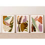 Earth Tone Abstract Leaf Print Set Of Three, thumbnail 7 of 12