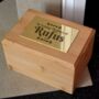 Personalised Pet Urn Bamboo Engraved Brass Effect Plaque For Dogs And Cats, thumbnail 1 of 3