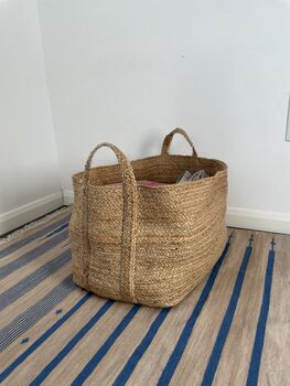 Extra Large Natural Braided Jute Storage Basket, 10 of 10