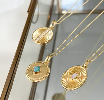 Personalised Circular Moonstone Necklace, 5 of 8